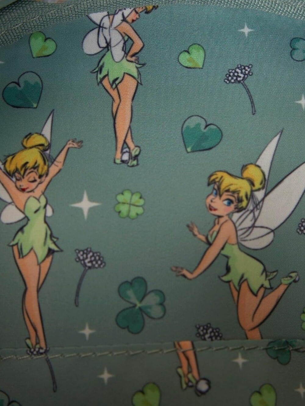 Disney x Loungefly Tinker Bell Mini Backpack - Mint Green With Sparkle - Picture 6 of 6